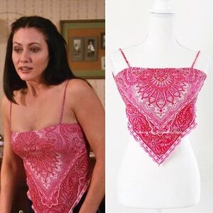 Super Rare Y2K Vintage Paisley Bandana-Style Top ASO Prue Halliwell in Charmed